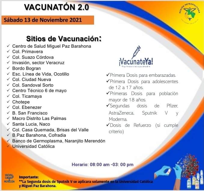 Vacunación sábado Honduras