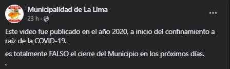 Publicación de la Municipalidad de La Lima. 