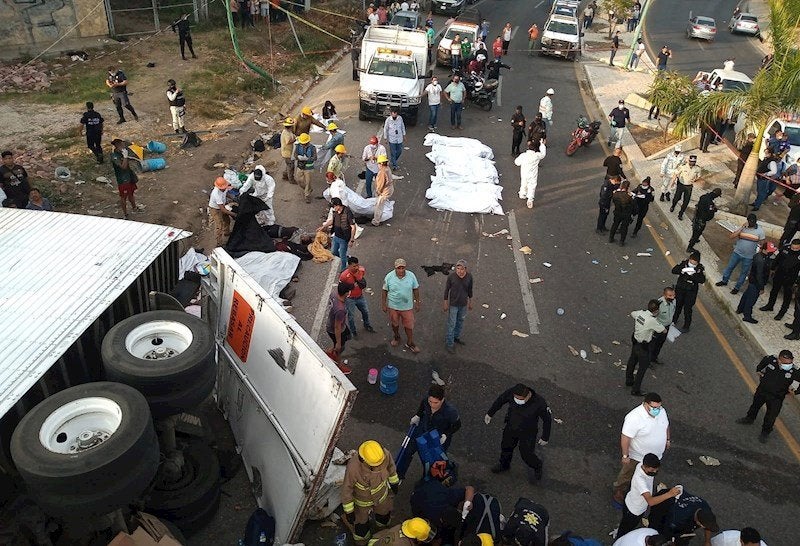 extorsión accidente México Guatemala
