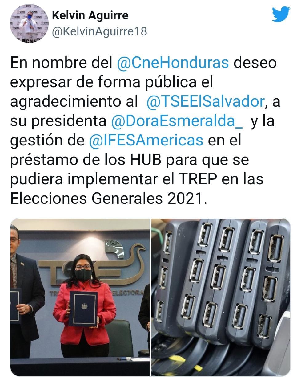CNE agradece a TSE de El Salvador por prestamo