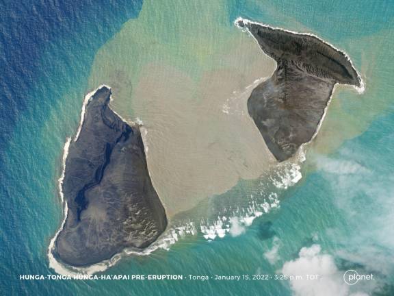 La isla donde yacía el volcán en Tonga, desapareció. Apenas quedaron dos pequeños islotes.