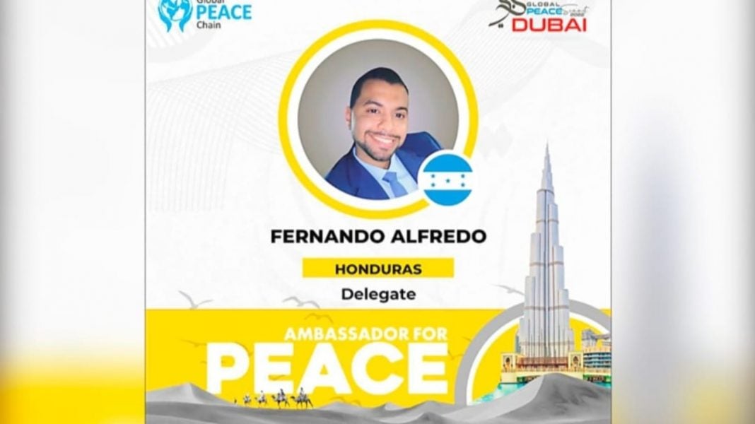 hondureño en Embajador Global de Paz