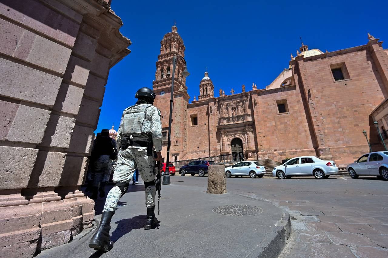 El centro de Zacatecas, junto a la Catedral, estado de Zacatecas, México.