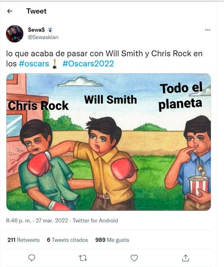 memes bofetada Will Smith premios Oscar