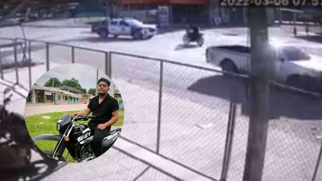 accidente de patrulla y motociclista Colón