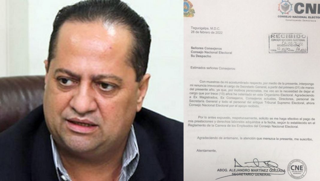 Alejandro Martínez renuncia CNE
