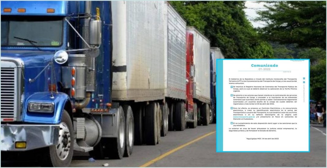 Registro contratos transporte de carga