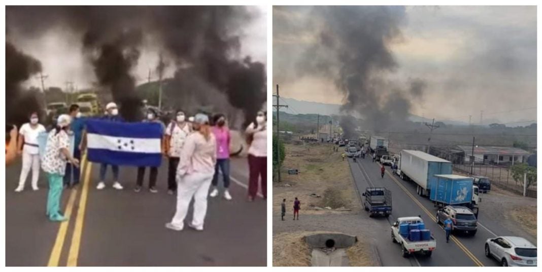 protesta salud carretera Choluteca