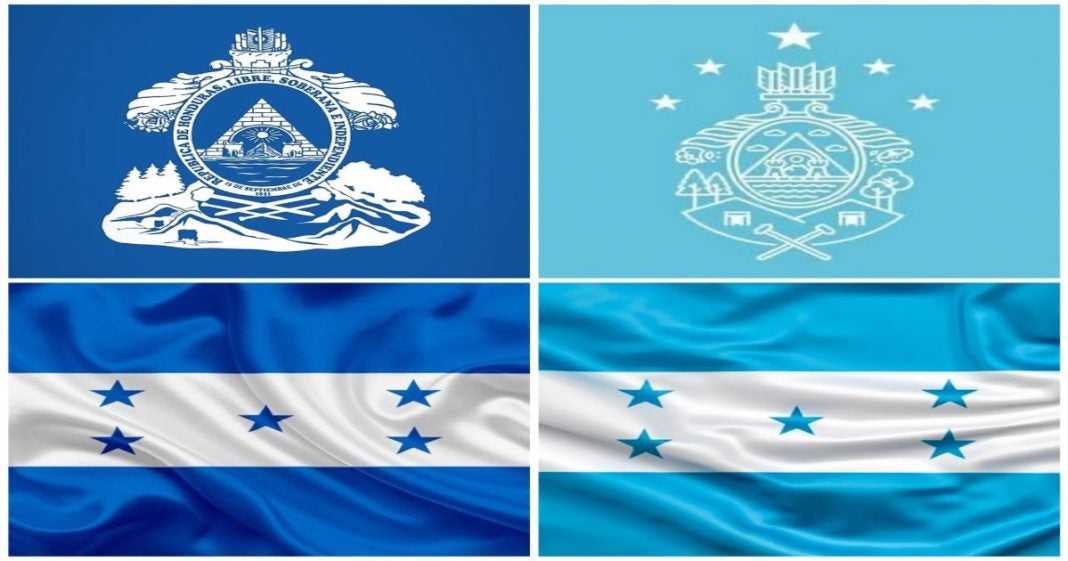 Diferencia entre el Escudo Oficial y el utilizado en el actual gobierno de Xiomara Castro.