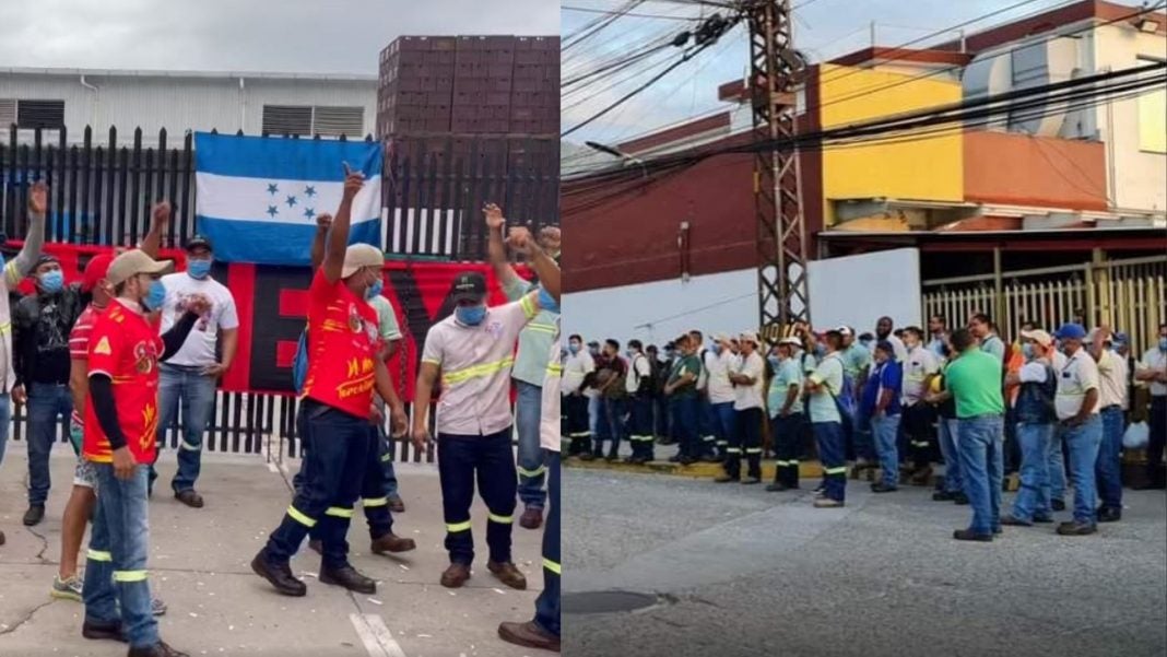 protestan empleados de Cervecería Hondureña