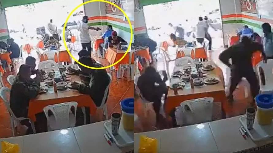 Asesinan a un hombre en un restaurante frente a 4 militares