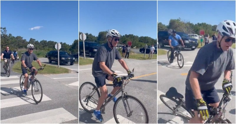 vídeo biden caída de bicicleta