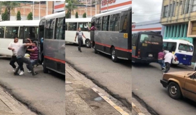 pelea de conductores de bus comayagüela