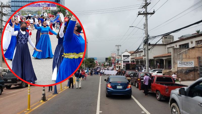 Iglesia evangélica marcha en Tegucigalpa por la vida y la familia