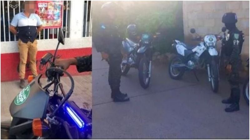 Detienen hombre ebrio con moto policía