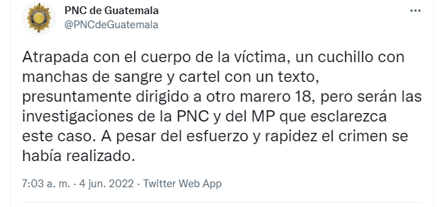 Comunicado policía de Guatemala