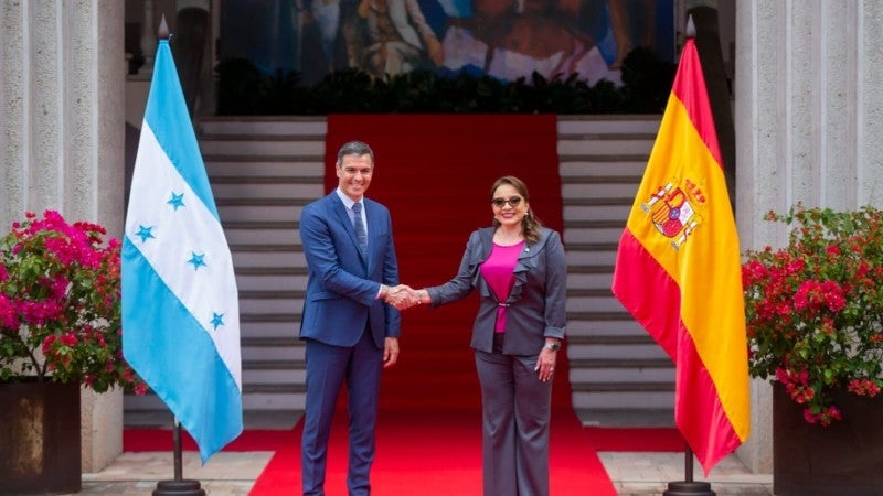 presidente español y Xiomara Castro