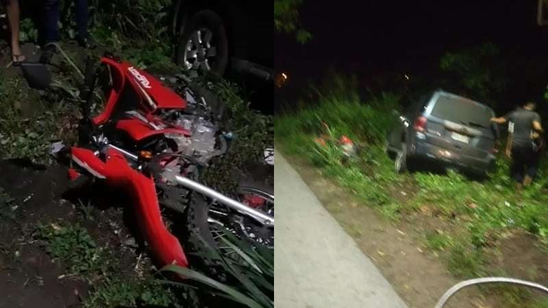 La motocicleta quedó destruida y el carro presentaba daños en su parte delantera.