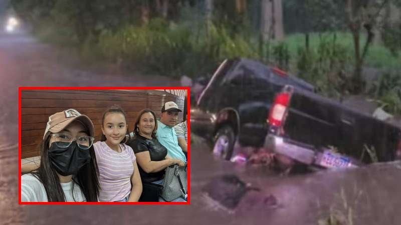 Los cuatro familiares estaban en un automóvil cuando se encontraron con la inundación.