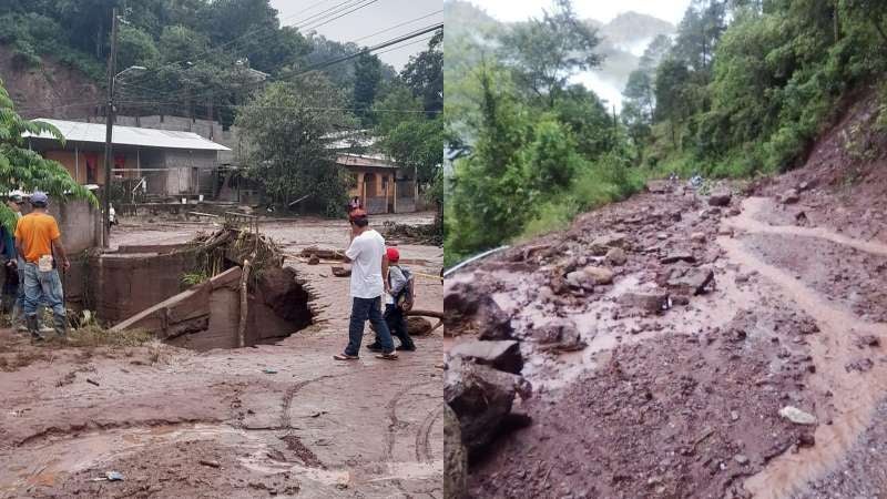 Evidencia de los daños en Cabañas, Copán.
