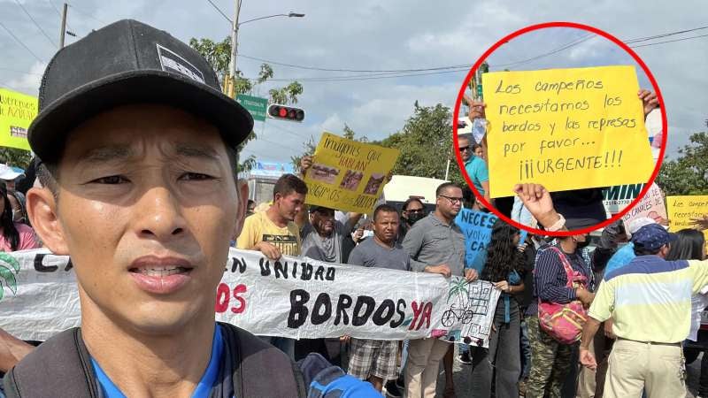 Shin Fujiyama en protesta en El Progreso