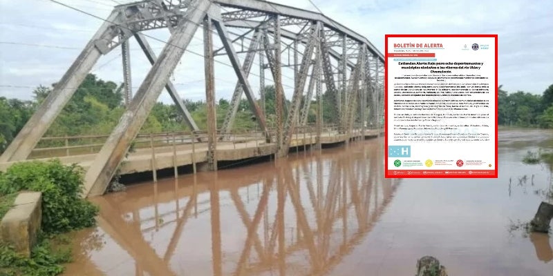 El río Ulúa ha alcanzo su máximo nivel en el año actual, según informaron.