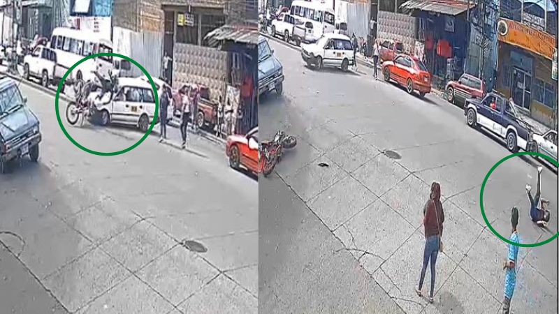 motociclista choca con taxi en Comayagüela