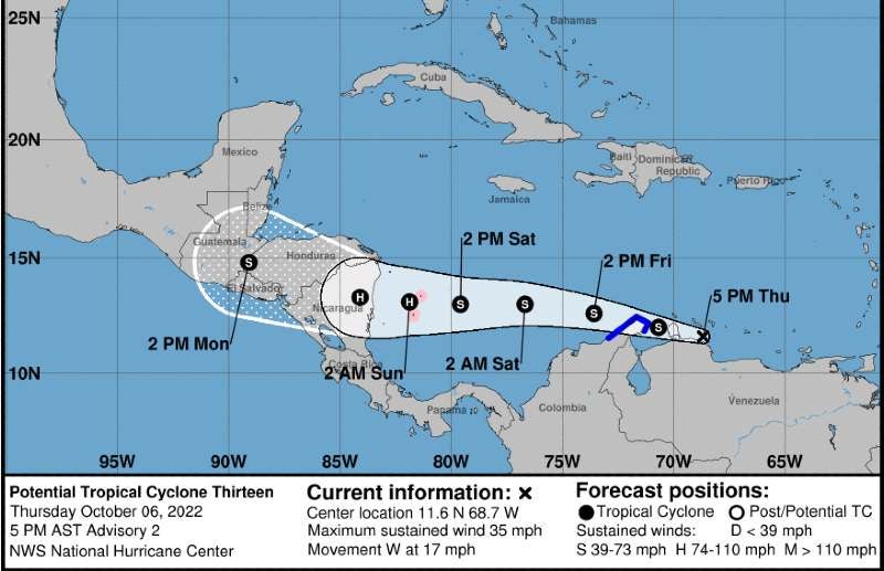 huracán julia en honduras 10 de octubre