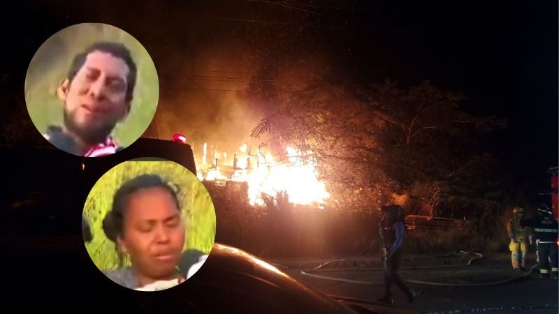 familia afectada por incendio