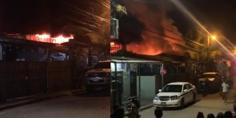 incendio tienda en La Ceiba