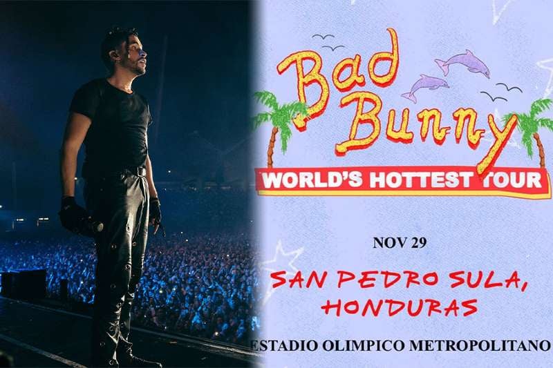 El concierto de Bad Bunny será el martes, 29 de noviembre, en el Estadio Olímpico Metropolitano de San Pedro Sula.