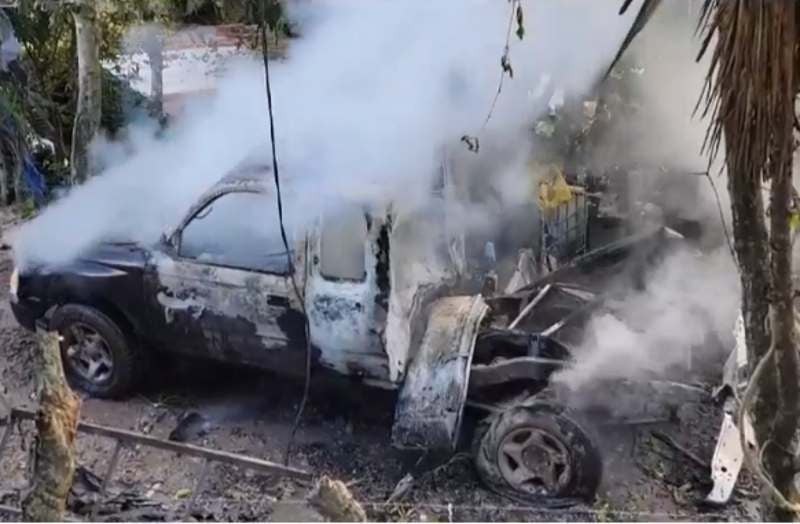 Vehículo con pólvora explota en Copán