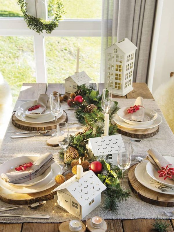 decoración de mesa Navidad y Nochevieja