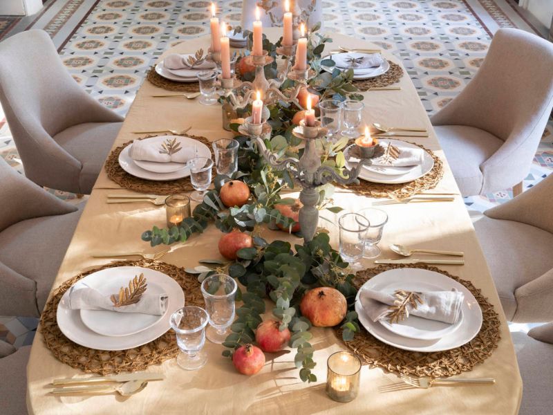 decoración de mesa Navidad y Nochevieja