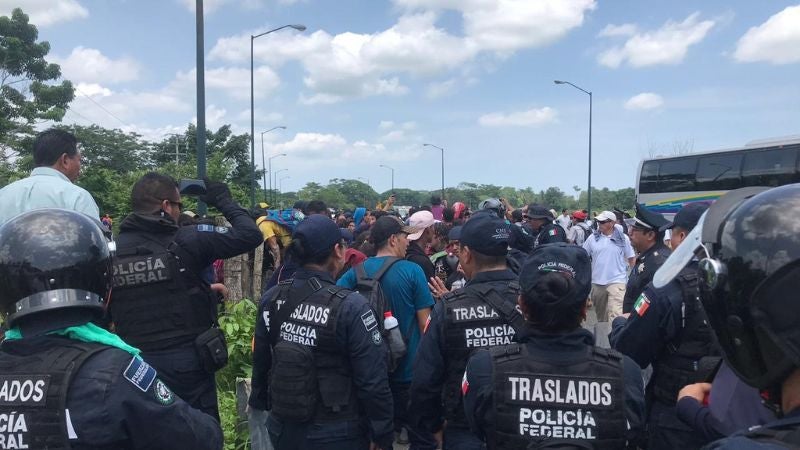 caravana de migrantes al sur de México
