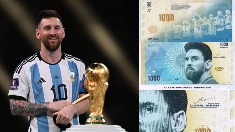 Messi en billetes argentinos