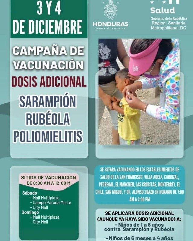 vacunación Honduras domingo 