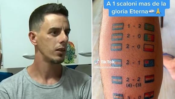 Hombre se tatuó resultados de Argentina Catar