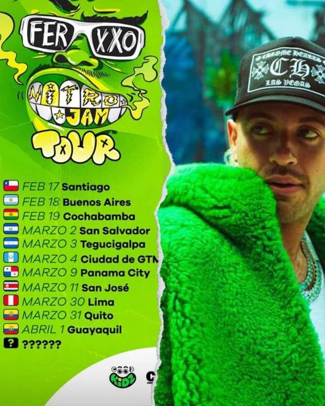 Ferxxo llegará a Honduras con su gira "Nitro Jam Tour"