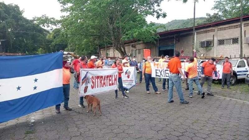 Protesta en San Pedro Sula.