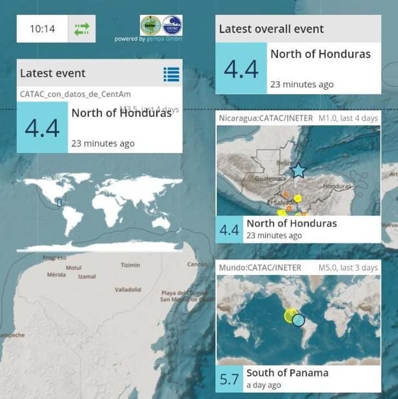 Detalles del sismo reportado por COPECO.
