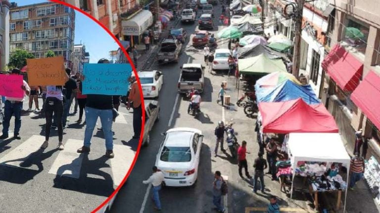 Protesta en la Tercera Avenida de SPS