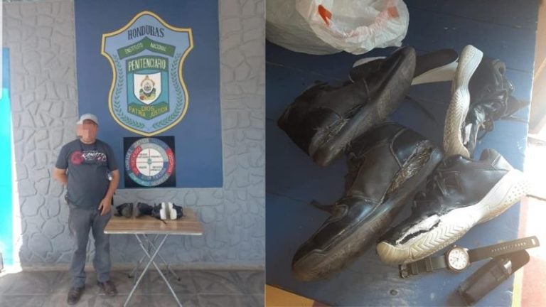 Hombre intentaba ingresar con tenis llenos de droga a cárcel