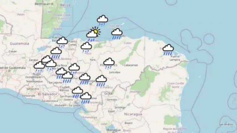 Pronostican 72 horas de lluvias por ingreso de vaguada a Honduras