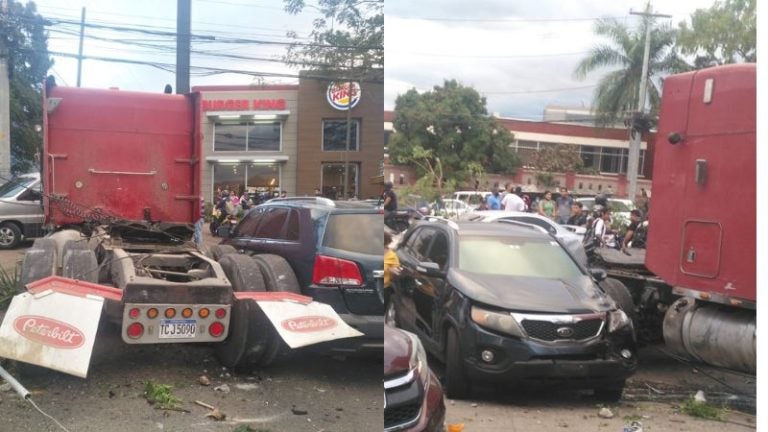 Rastra colisiona con unos 6 autos en el Bulevar Suyapa de TGU