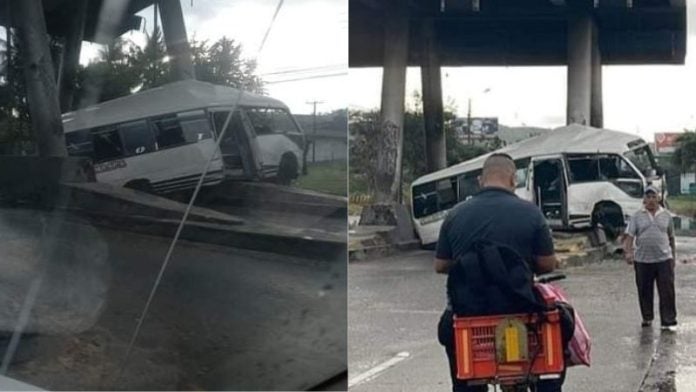 Bus impacta peaje bulevar norte