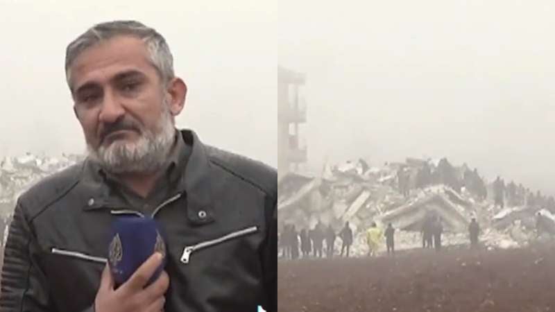 Reportero llora en Siria