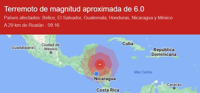 Fuerte sismo Honduras