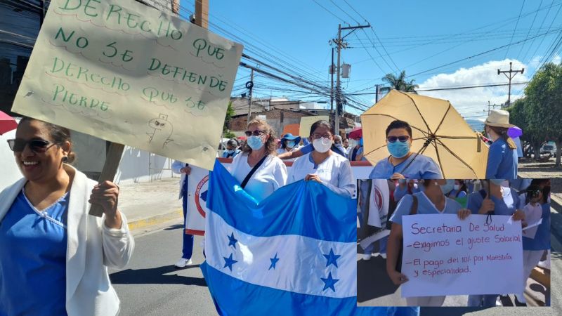Protesta enfermeras bulevar Morazán