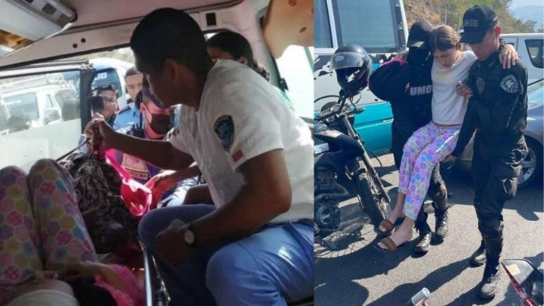 Policía ayuda a mujer embarazada